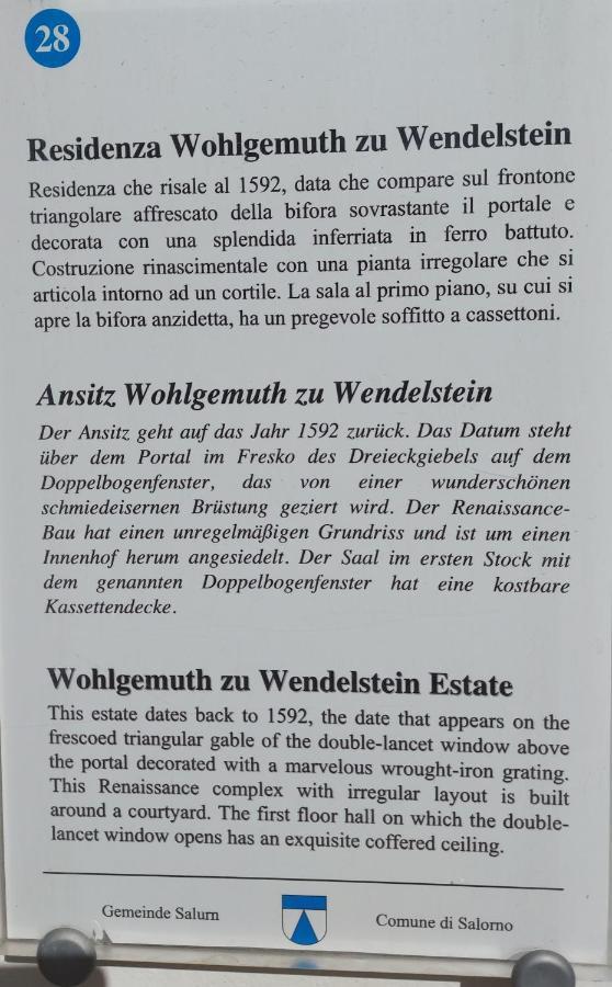 Ansitz Von Wohlgemuth Διαμέρισμα Salorno Εξωτερικό φωτογραφία
